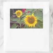 Rechteckiger Aufkleber mit 2 Sonnenblumen (Tasche)