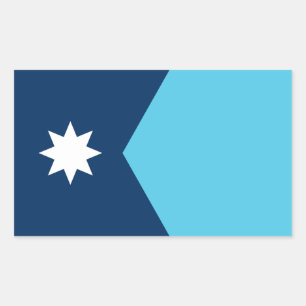 Rechteckiger Aufkleber mit der Flagge von Minnesot
