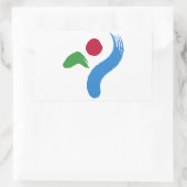 Rechteckiger Aufkleber mit der Flagge von Seoul (Tasche)