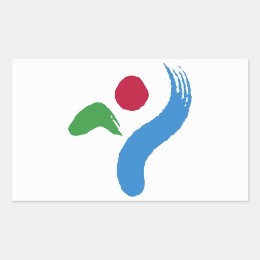Rechteckiger Aufkleber mit der Flagge von Seoul (Vorderseite)