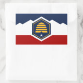 Rechteckiger Aufkleber mit der Flagge von Utah, US (Tasche)