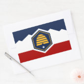 Rechteckiger Aufkleber mit der Flagge von Utah, US (Umschlag)