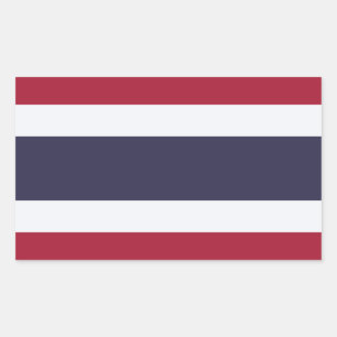 Rechteckiger Aufkleber mit Flagge Thailands