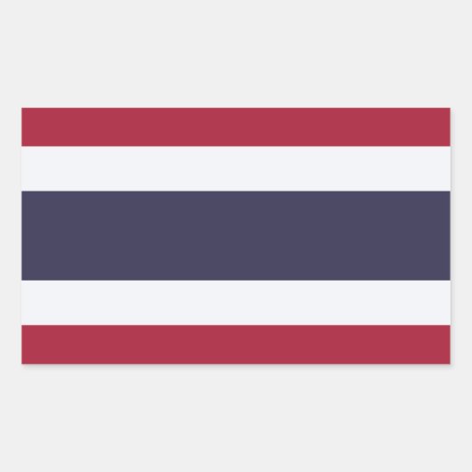 Rechteckiger Aufkleber mit Flagge Thailands (Vorderseite)