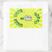 Rechteckiger Aufkleber mit grünem Daumen (Gartenar (Tasche)