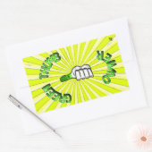 Rechteckiger Aufkleber mit grünem Daumen (Gartenar (Umschlag)