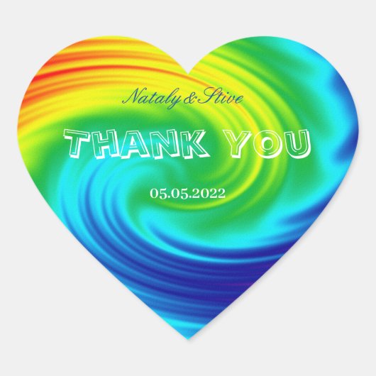 rechteckiger Aufkleber mit Regenbogenspirale (Vorderseite)