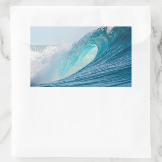 Rechteckiger Aufkleber mit Wellenbrecher (Tasche)