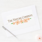 Rechteckiger Logo-Aufkleber mit Blume Aufkleber (Umschlag)