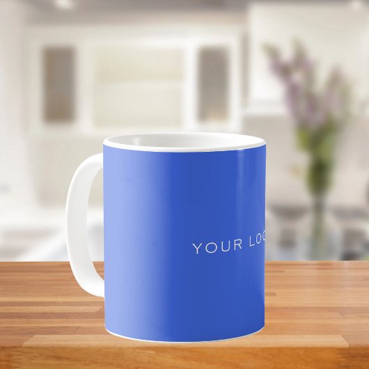 Rechteckiges blaues Logo Kaffeetasse