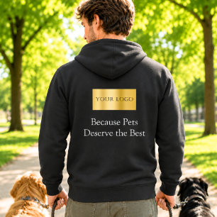 Rechteckiges Geschäftslogo Hundespaziergang Arbeit Hoodie