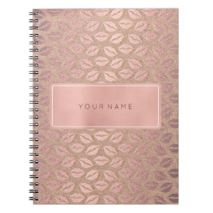 Rechteckiges rosa Rosen-Goldpulver-metallischer Notizblock