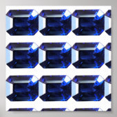 Rechteckiges Sapphire Blue Poster (Vorne)
