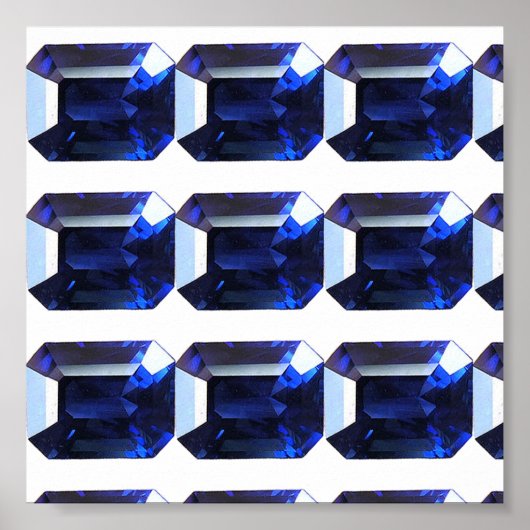 Rechteckiges Sapphire Blue Poster (Vorne)