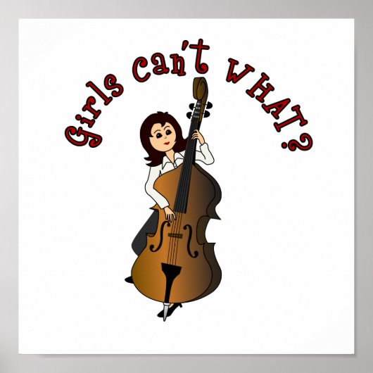 Rechteckiges String Double Bass Girl Poster (Vorne)
