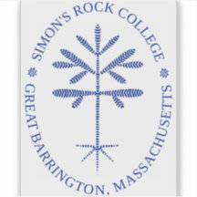 rechteckiges Vinyl Blue Siegel Decal