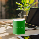Rechteckiges waldgrünes Firmenlogo Kaffeetasse<br><div class="desc">Grüne Hintergrundfarbe des Waldes. Anpassen und Hinzufügen Ihres rechteckigen Firmenlogos, </div>