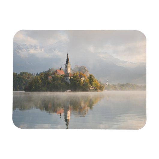 Rechteckmagnet des Foggy Bled Lake Magnet (Horizontal)