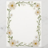 Rechteckrahmen der weißen Blume Briefbogen (Vorderseite)