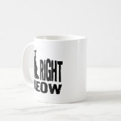 Rechter MEOW! Lustige schlechte Miezekatze Kaffeetasse (Vorderseite Links)