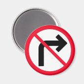 Rechter Wechsel verboten | Red Circle Sign | Magne Magnet (Vorderseite/Rückseite)