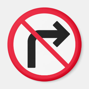 Rechter Wechsel verboten Red Circle Sign Magne Magnet