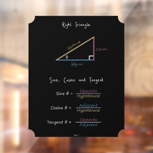 Rechtes Dreieck-Trigonometrie-Chalkboard Fensteraufkleber