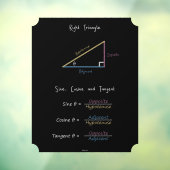 Rechtes Dreieck-Trigonometrie-Chalkboard Fensteraufkleber (Blatt 3)