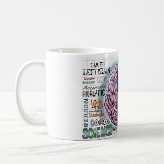 Rechtes Gehirn-links Gehirn-Kaffee-Tasse Kaffeetasse