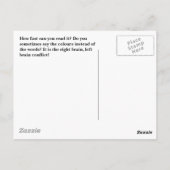 Rechtes Gehirn, Verlassen Hirnkonflikt Postkarte (Rückseite)
