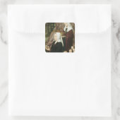 Rechtes Gremium des Jeans de Trompes Quadratischer Aufkleber (Tasche)