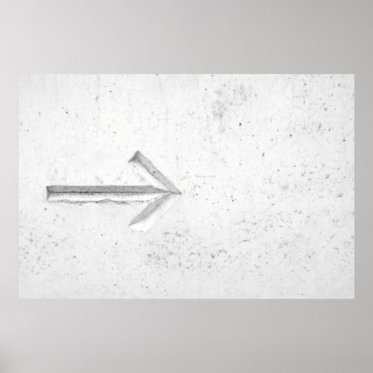 Rechtes Pfeilzeichen an der Wand Poster (Vorne)