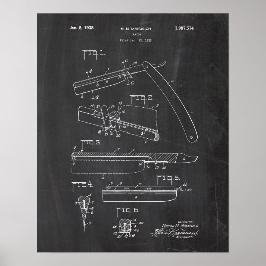 Rechtes Razor Patent Poster (Vorne)