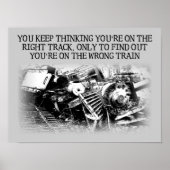 Rechtes Track falsch Train Funny Poster Sign (Vorne)