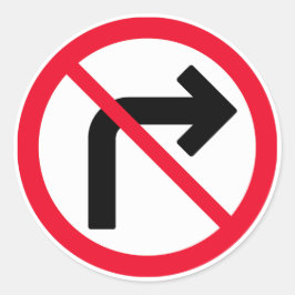 Rechtes Zeichen verboten | Klassischer Rundaufkleb Runder Aufkleber