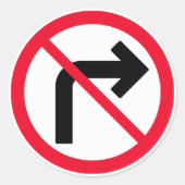 Rechtes Zeichen verboten | Klassischer Rundaufkleb Runder Aufkleber (Vorderseite)