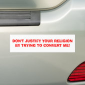 RECHTFERTIGEN SIE IHRE RELIGION NICHT, INDEM SIE AUTOAUFKLEBER (Auf Auto)