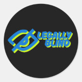 Rechtlich Blinder Schwarzer Aufkleber (Vorderseite)