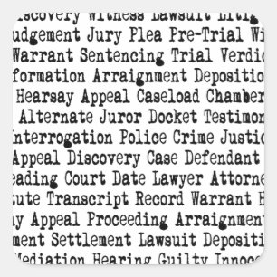 Rechtliche Begriffe Terminologie Quadratischer Aufkleber