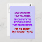 Rechtliche Drogen Postkarte (Vorne/Hinten)