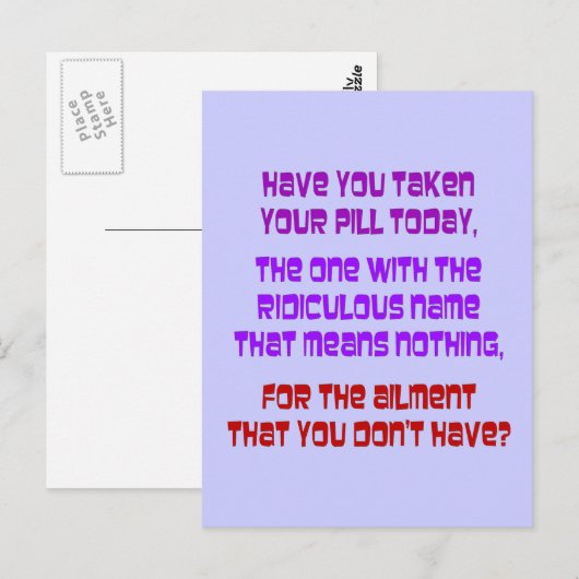 Rechtliche Drogen Postkarte (Vorne/Hinten)