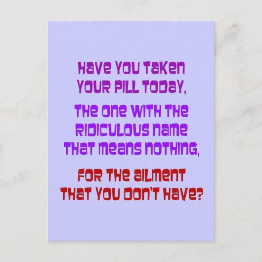 Rechtliche Drogen Postkarte (Vorderseite)