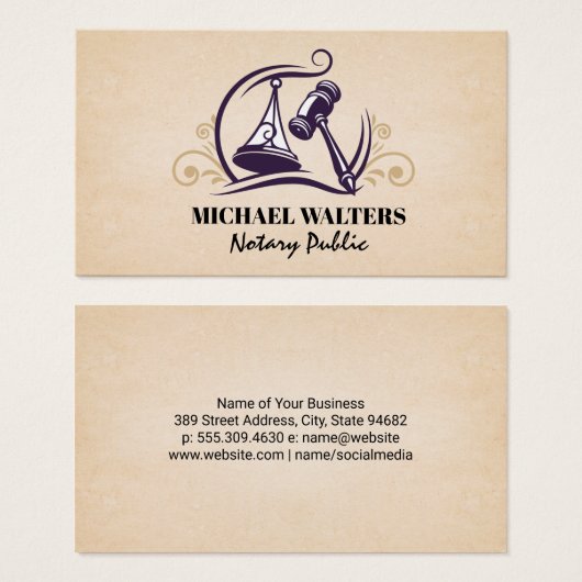 Rechtliche Skala | Gavel Logo (Vorne & Hinten)