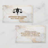 Rechtliches Recht im Strafmaßstab | Marmor Visitenkarte (Vorne/Hinten)