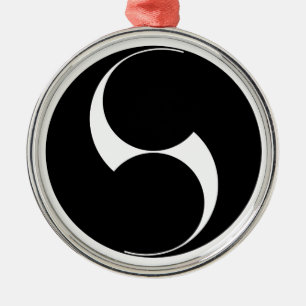 Rechts-Doppel-Tomoe (Skizze) Silbernes Ornament
