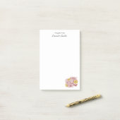 Rechts Ecke Terra Cotta Outlinet Bouquet Custom Post-it Klebezettel (Auf Schreibtisch)