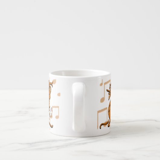 Rechts gegenüber Kokopelli Musiker mit musikalisch Espressotasse (Rückseite)