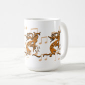 Rechts gegenüber Kokopelli Musiker mit musikalisch Kaffeetasse (VorderseiteRechts)
