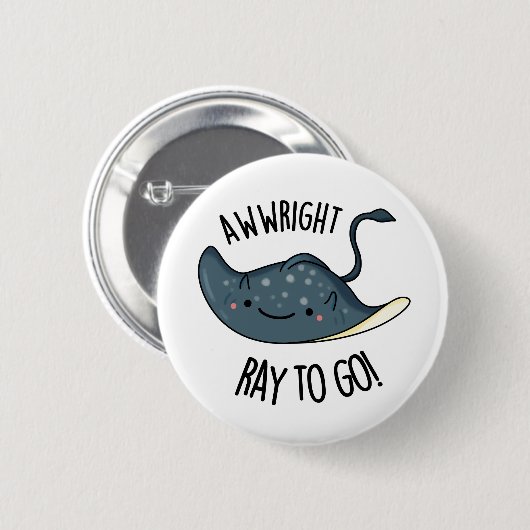 Rechts Ray zum Funny Stingray Pub Button (Vorne & Hinten)