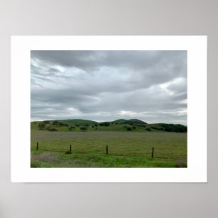 Rechts Seite der grünen Farbfotografie der Straße Poster